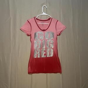 Women's Ombre 'Go Big Red' Huskers Short Sleeve T-Shirt Small